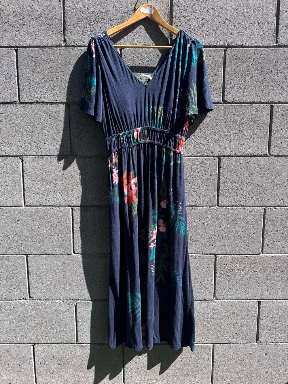 Soma Navy Tropical Floral Maxi Dress large